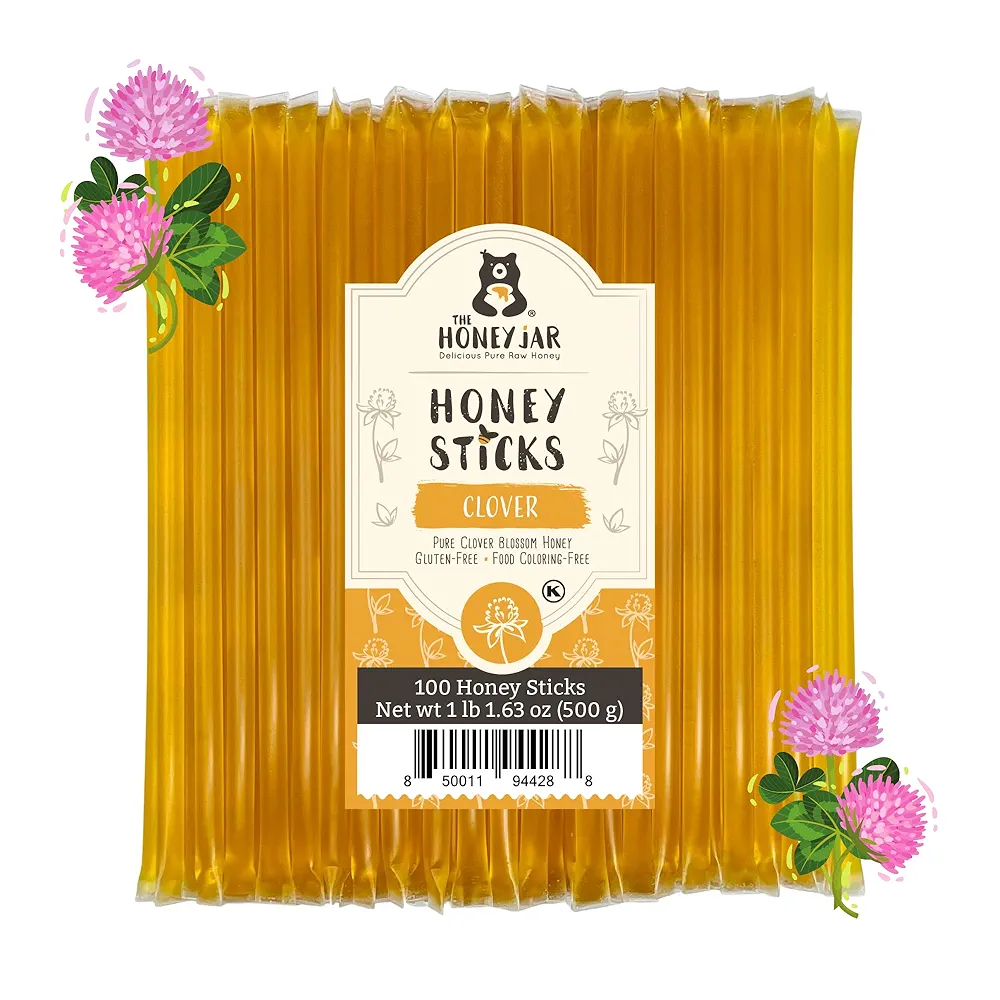 honey sticks with assorted flavors and packaging