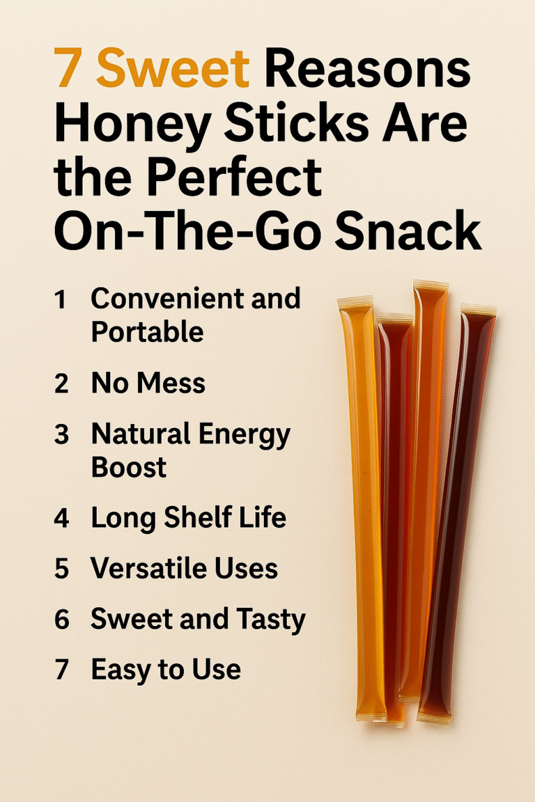 honey sticks with assorted flavors and packaging