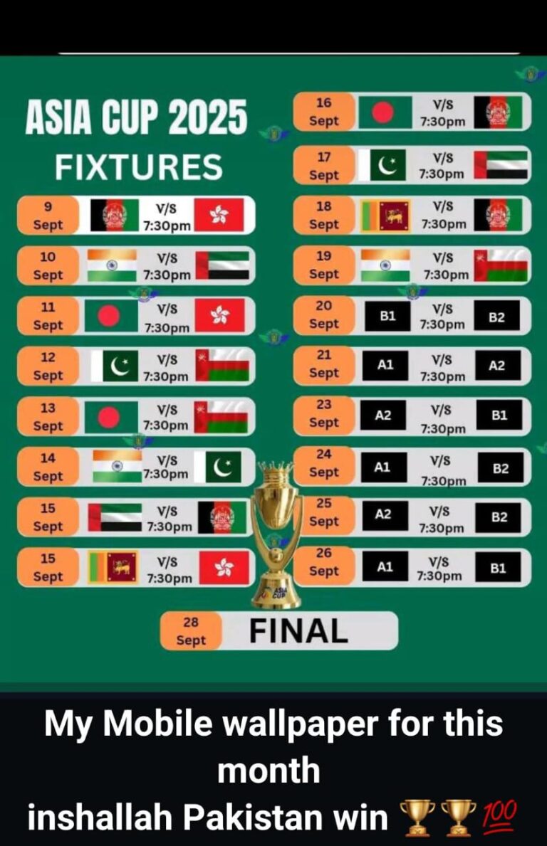 Asia Cup 2025 Fixtures By thebaddieshub.com